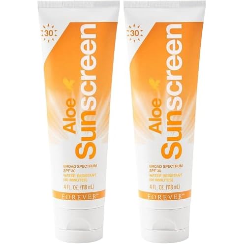 Forever Living - Aloe Sunscreen SPF 30 - with Aloe Vera, Water-Resistant Broad Spectrum UVA and UVB Defense, 4 fl oz (Pack of 2)