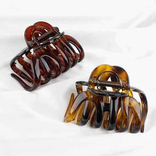 Large Octopus Hair Claw Clips for Thick Hair Big Hair Clips for Long Wavy Curly Hair, Strong Hold Non-Slip Grip Tortoise Shell Hair Accessories for Women
