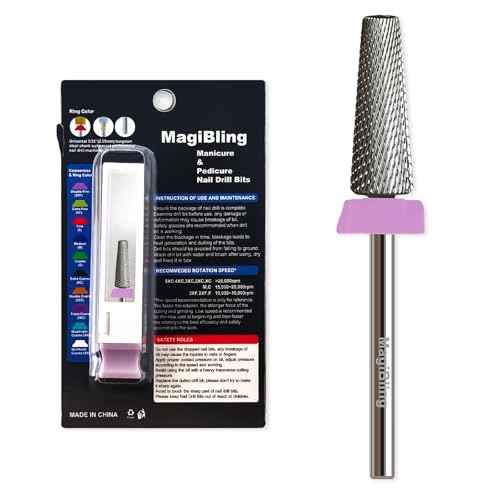 16mm 5 in 1 Tapered Barrel Nail Drill Bits, 3/32'' Safety Tungsten Carbide Bits for Professionals, Right & Left Rotation, Manicure Cuticle Gel Acrylic Removal Polishing, Technicians Bits, Double Fine.