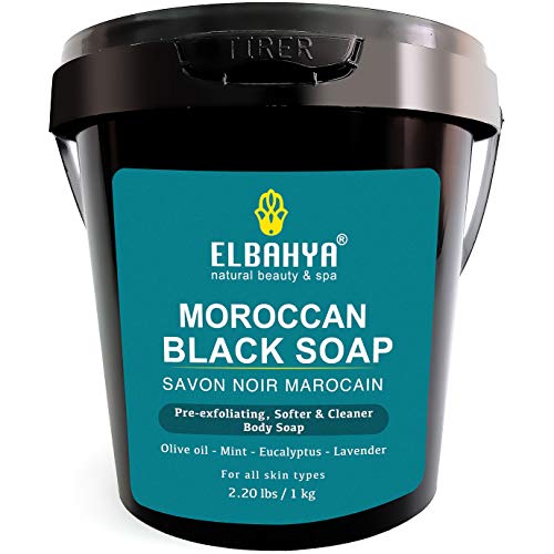 Moroccan Black Soap for Hammam With Eucalyptus and Olive 2.20 lbs/1kg