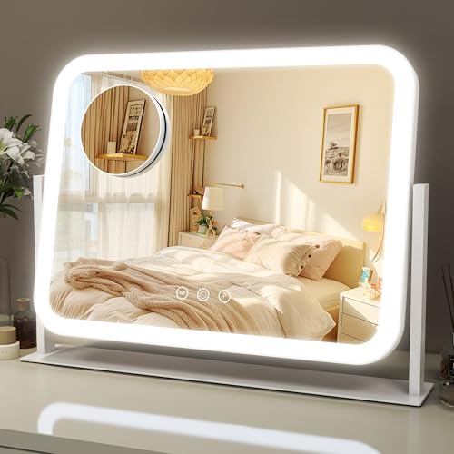 ROLOVE Lighted Makeup Mirror 17x13 10X Magnification Touch Control