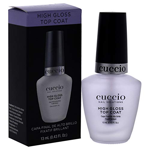 Cuccio Colour High Gloss Nail Top Coat - Developed With UV Absorbers To Help Protect The Nail Colour - Flexible Chip Resistant Protective Coating - Extends The Wear Of Your Manicure - 0.43 Oz