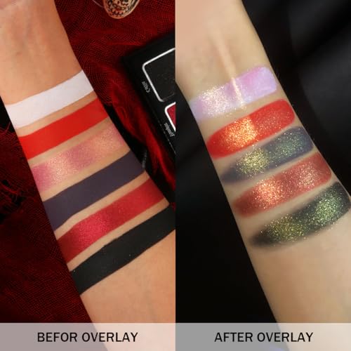 La Catrina 6-Color Goth Eyeshadow Palette - Red Black Matte Shimmer