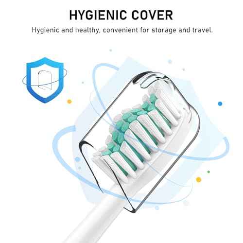 Toothbrush Heads for Philips Sonicare Replacement Brush Heads with Protective Cover Soft Dupont Bristles Electric Toothbrush Replacement Heads for Oral Health, 4 Pack