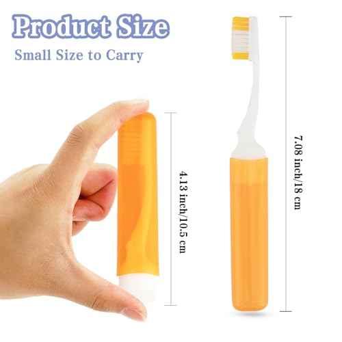 Travel Toothbrush, 3PCS Travel Toothbrush Set, Mini Toothbrush Soft Portable Toothbrushes Travels with Tooth Brush Cover Small Folding Toothbrushes Individually Wrapped for Camping Home