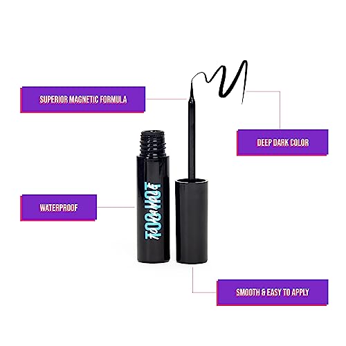 Magnetic Eyelashes Kit | Premium Faux Mink Magnetic Lashes + Magnetic Liquid Eyeliner + Eyelashe applicator | Universal size | Reusable up to 50 times, 1 Pair (Fabulous)