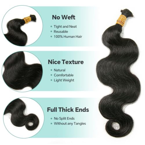 Y WIGS 18 Inch Body Wave Human Braiding Hair 50g NC - Boho & Box Braid Extensions