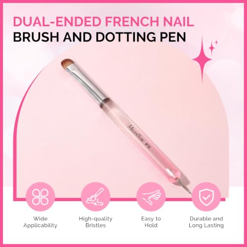 MelodySusie Dual-Ended French Tip Nail Brush & Dotting Pen Set