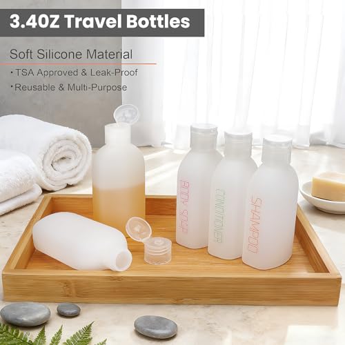 Travel Size Bottles 3.4oz TSA Approved 5 Pack