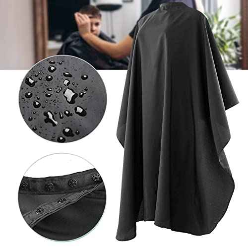 Black Barber Cape - Professional Nylon Waterproof Salon Cape, 59" x 47", 10 Pack