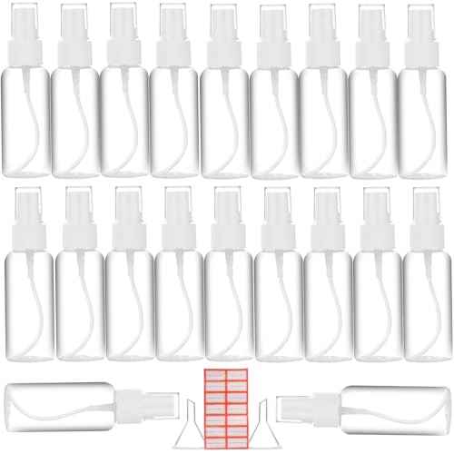 Spray Bottle, 2oz/50ml Small Plastic Fine Mist Spray Bottles, Mini Empty Travel Bottles with Funnels and Labels 20 Pack