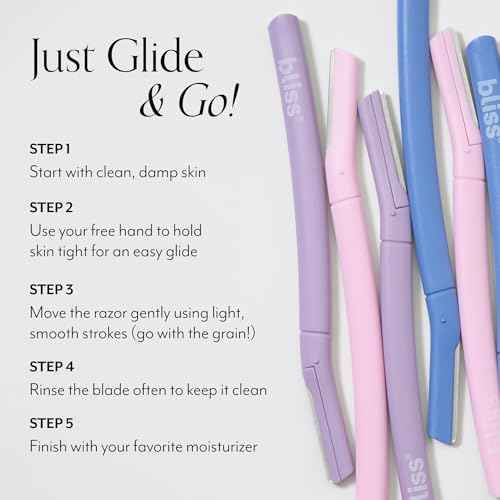 Bliss Stainless Steel Disposable Dermaplaning Tools | Facial Exfoliator and Eyebrow Razor to Dermaplane Peach Fuzz -1 Pack 12 count