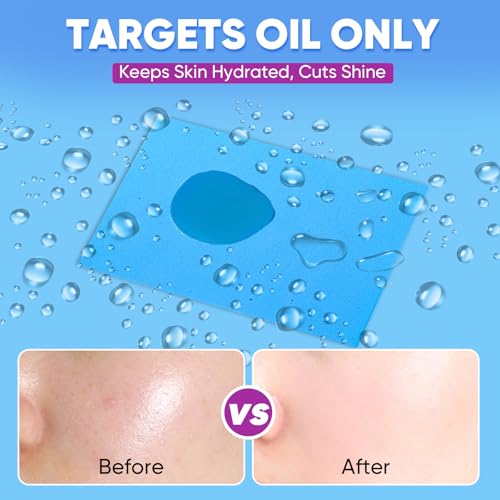 KINESHINE 300P High-Performance Oil Absorbing Sheets for Face - Makeup Friendly Blotting Papers for Oily Skin - Oil Blotting Sheets for Face
