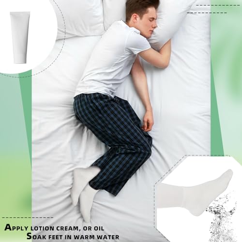 Silicherry Soft Cotton Eczema Socks - White Seamless Moisture Socks (4 Pairs)