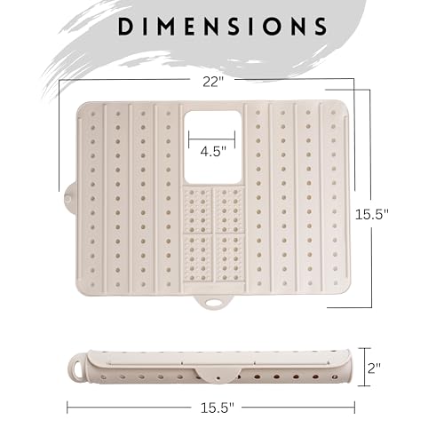 Sink Cover for Counter Space Makeup Cleaning for Mat - Heat Resistant Mat Dishwasher Safe -Bathroom Sink Mat - RV Sink Cover | Makeup Brush Cleaning Mat