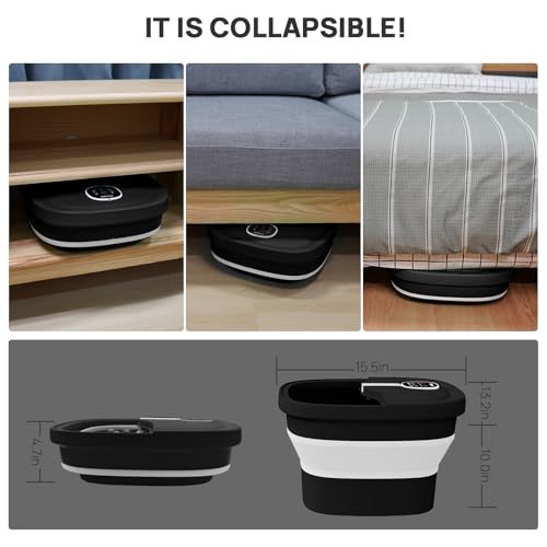 Collapsible Electric Foot Spa with Heat & Remote Control - Shiatsu Massage