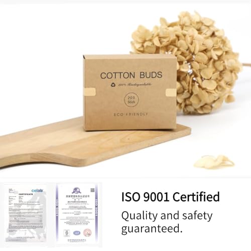 Colorful Cotton Swabs 200pc - Lint-Free Wooden Buds