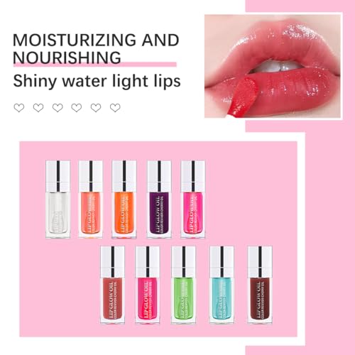 Hydrating Lip Glow Oil - Moisturizing Plumping Lip Tint Gloss