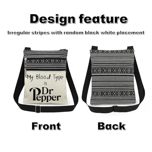 DR.P Letter Print Crossbody Bag with Adjustable Strap