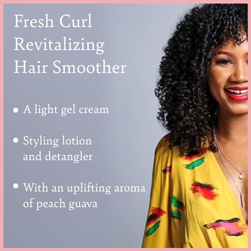 Camille Rose Fresh Curl Cream, Revitalizing Hair Smoother, Detangler with Avocado & Castor Oil for Silky Soft, Frizz-Free Hair, 8 Fl Oz