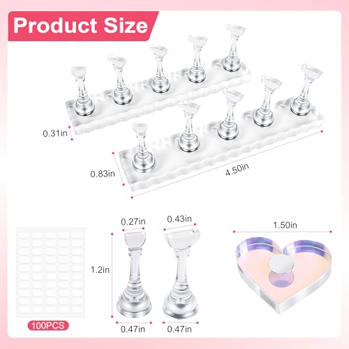 Magnetic Nail Art Stand Set with Holders & Adhesive Tape