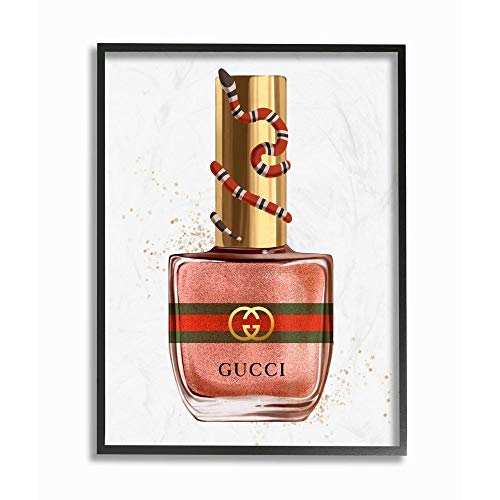 Stupell Industries Makeup Pink Nail Polish Fashion Design Framed Wall Art, Multi-Color