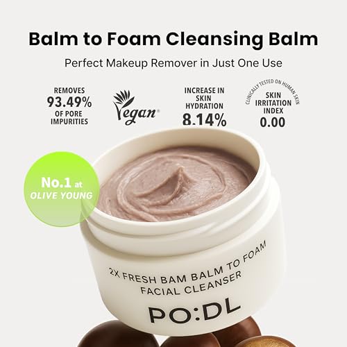 PO:DL Balm to Foam Cleanser for Makeup & Sunscreen Removal | Deep Cleansing Face Wash | Exfoliating Pore Care Sebum Control Moisture Balance | Vegan Zero Irritation | Korean Skincare 4.39 fl oz