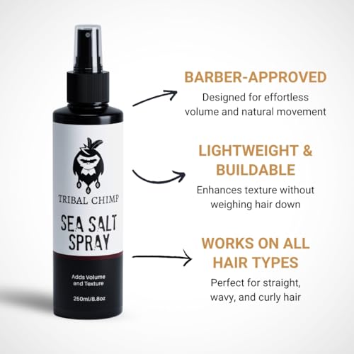 Tribal Chimp Sea Salt Spray 250ml – Volumizing Hair Texturizer for Men