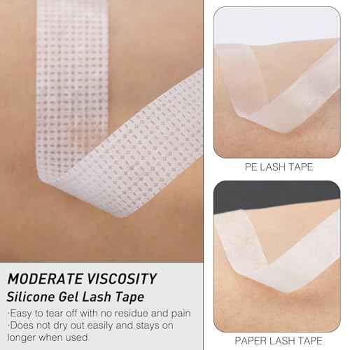 Lash Tape for Eyelash Extensions - Silicone Gel Eyelash Tape Eyelash Extension Tape for Sensitive Skin Pain Free Removal Breathable Micro Eyelash Extension Supplies£¨1 in x 4yd£¬5Rolls White£©