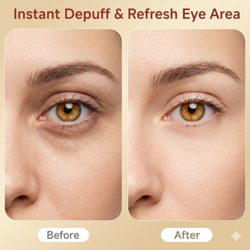 SENLAN 3-in-1 Heated & Cooling Eye Massager Wand for Dark Circles