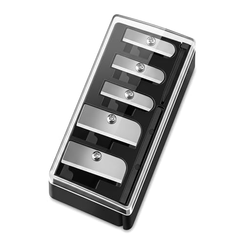 Multi-Size Makeup Pencil Sharpener with Storage Box - Eyebrow, Lip, Eyeliner, Concealer