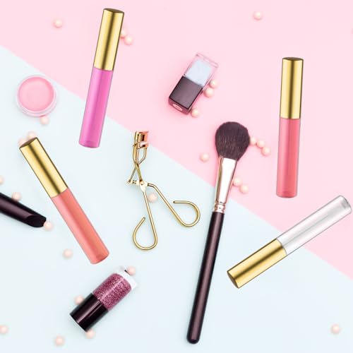 20Pc 10ml Clear Lip Gloss Tubes with Gold Caps - Empty Refillable