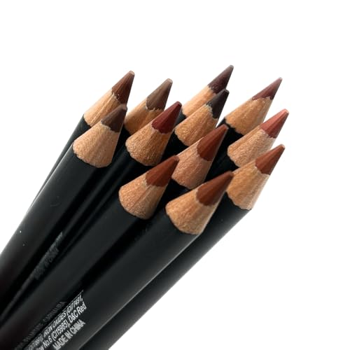12-Color Wooden Lip Liner Pencil Set, Long-Lasting