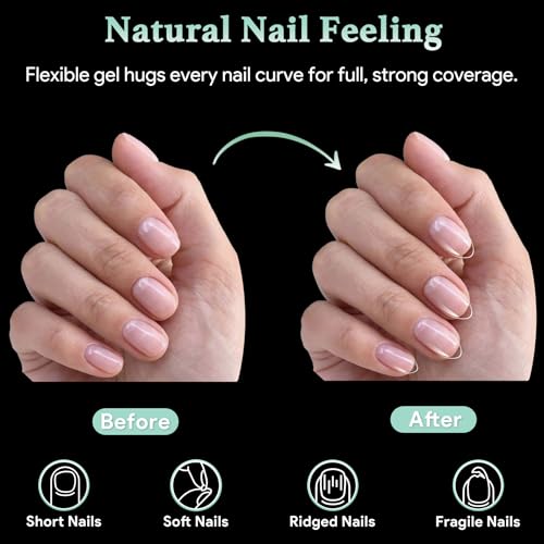 LEYKOSH Almond Nail Tips - 216pc Short Press On Nails Kit