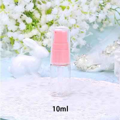 ericotry 6 Pack Empty 10ml Plastic Pump Bottles Cream Shampoo Lotion Pump Bottle Refillable Sample Travel Bottles Toiletries Liquid Container Jar Pot Vial for Cosmetic Make-up (Transparent)