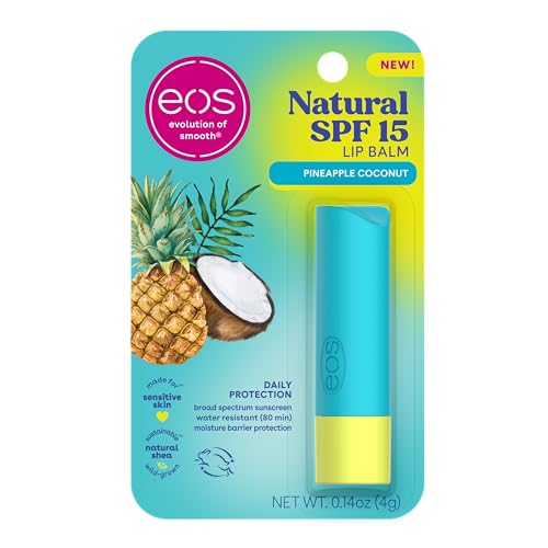 EOS Natural SPF 15 Lip Balm - Pineapple Coconut, Water Resistant - 0.14 oz (Pack of 1)