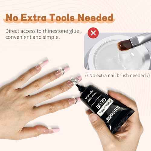 JODSONE 30g Super Strong Gel Rhinestone Glue for Nail Charm, 3D Bling Decoration Art - Cured Need Beauty Gift