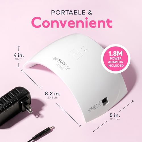 SUNUV SUN9C UV LED Nail Lamp - Fast Curing Gel Polish Dryer in Pink