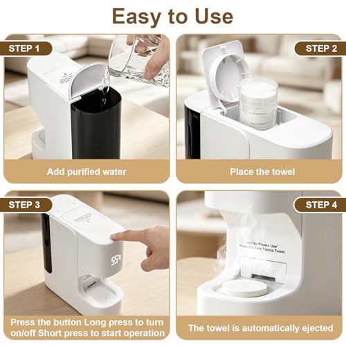 Hot Towel Dispenser Warmer - 55°C Fast Heating, Smart Voice Alerts