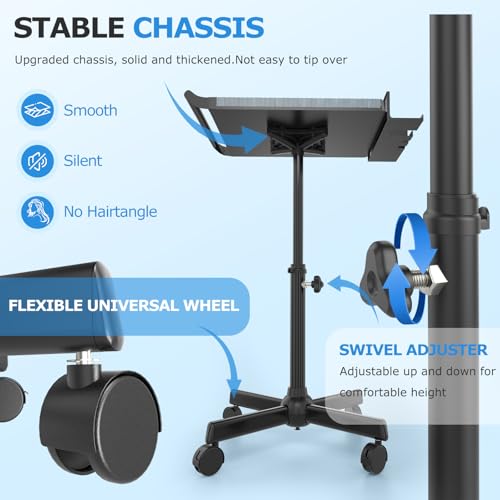 Rolling Salon Tray with Adjustable Height & Storage – Hair Tools Organizer
