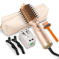 PRITECH Auto Dual Voltage Hair Dryer Brush - 4-In-1 Ionic Styler