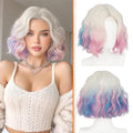 Haloo Rainbow Bob Wig - 11" Short Curly Lace Front