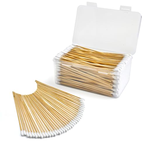 PINGMIC 500 Round Long Cotton Swabs for Gun Cleaning, 6 Inch - Durable & Absorbent