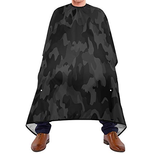 Waterproof Barber Cape Black Camouflage 65" x 55" Hair Cutting