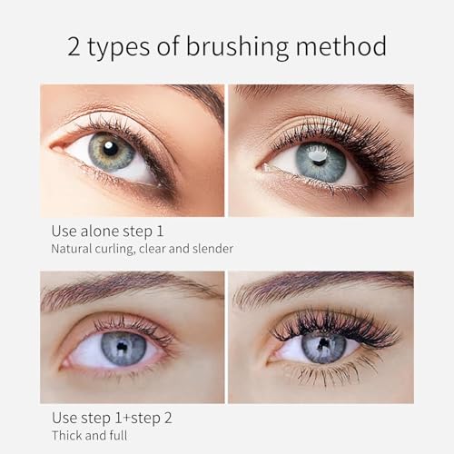 2-in-1 Waterproof Mascara with 4D Silk Fiber - 5x Lengthening
