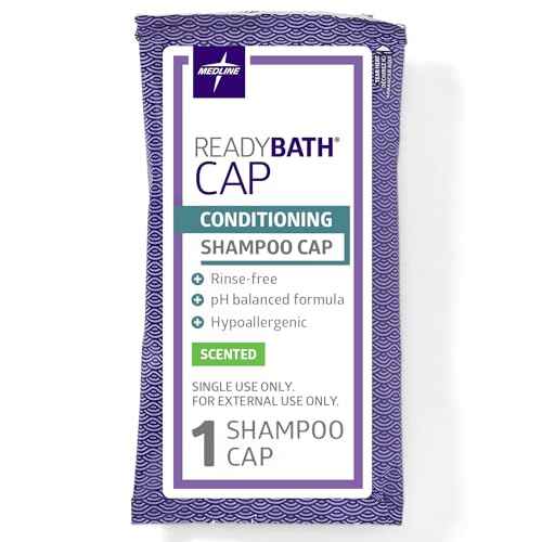 Medline ReadyBath Scented Rinse-Free Shampoo Cap with Conditioner, 30 Count