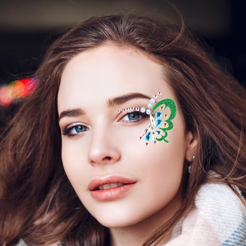 Eye Gem Stickers for Women - 8 Sheets Reusable Rhinestones