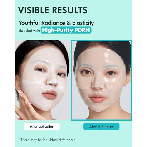 DERMAL Seoul Face PDRN Hydrogel Melting Mask (4 Pack) - 5% Salmon DNA Overnight Regeneration Facial Mask - Skin Barrier Repair & Calming Ritual with Cica & Probiotics - K-Beauty