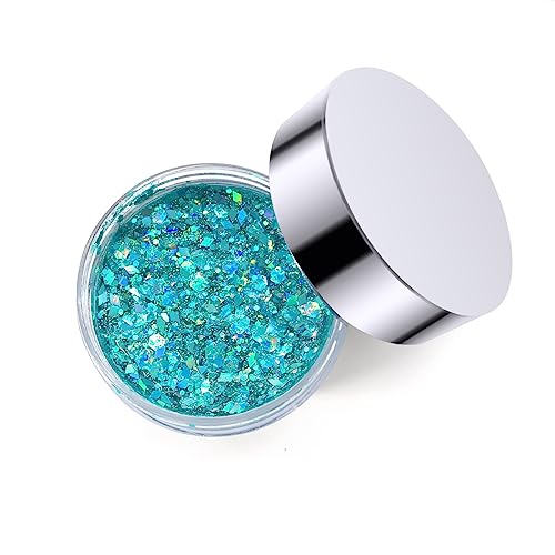 Mermaid Blue Holographic Body Glitter Gel – Water-Based, Vegan