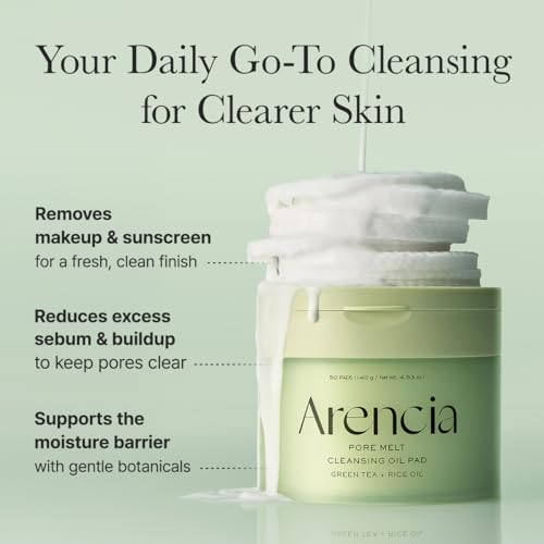 Arencia Pore Melt Cleansing Oil Pads, 50 Count